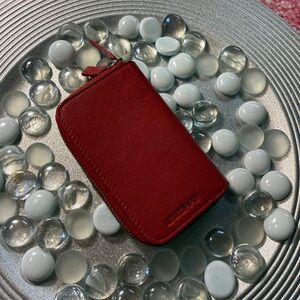 Leatherology - Red Leather Coin & Key Purse